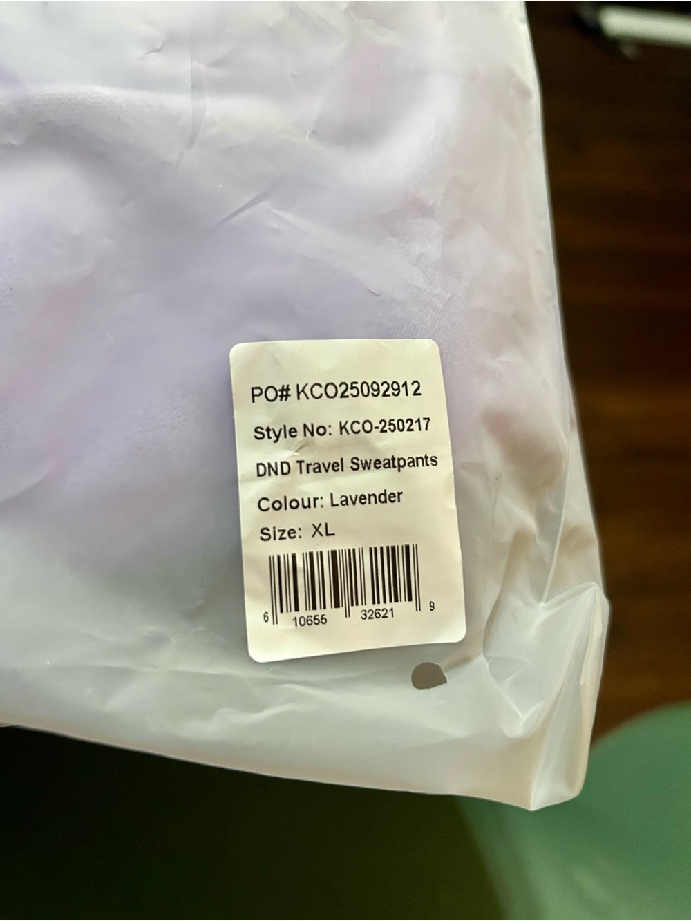 Comfrt NWT DND Travel Sweatpants in Lavender - Picture 4 of 4